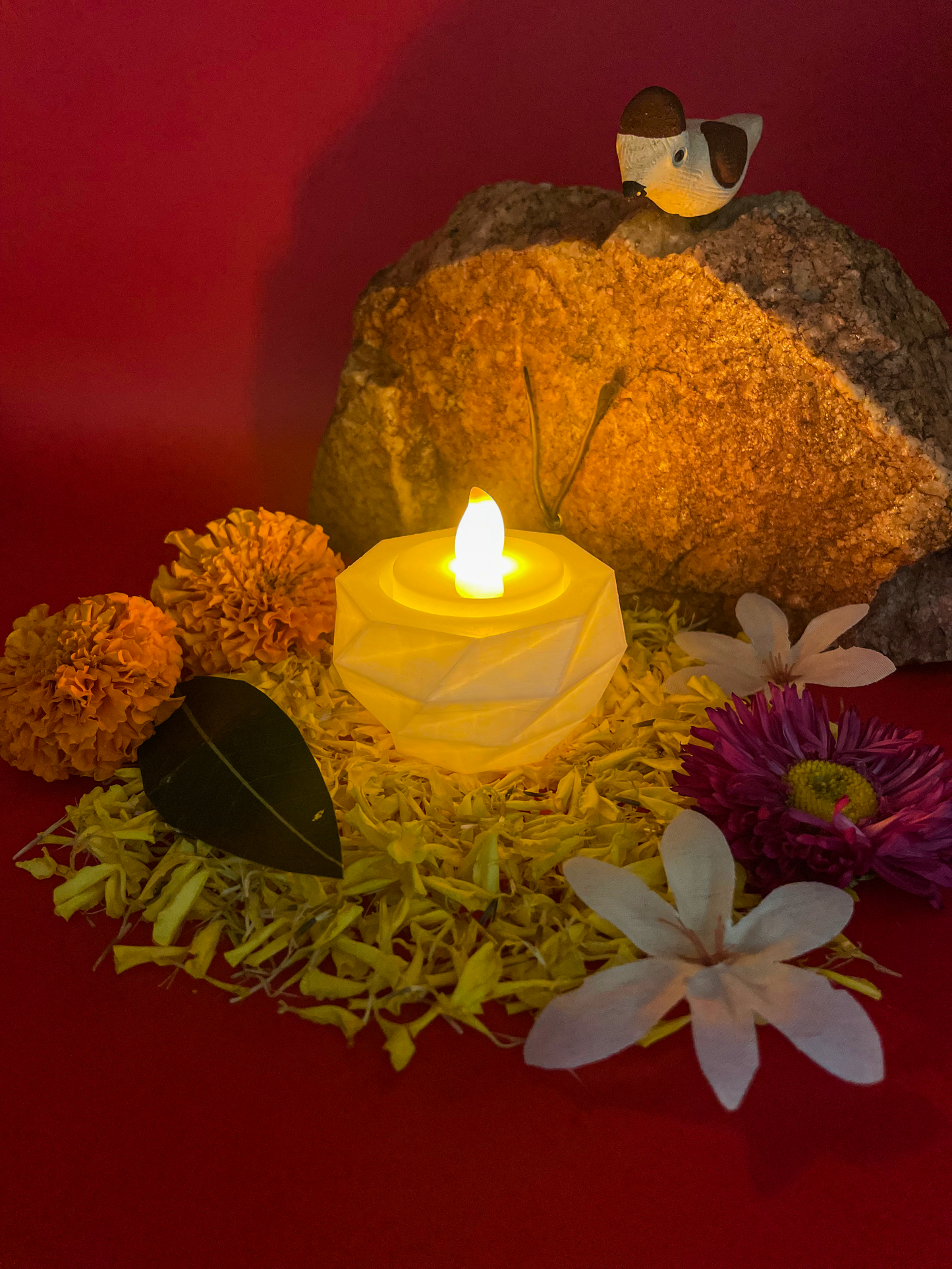 Geometric Glow Decorative Diya (Pack of 2)