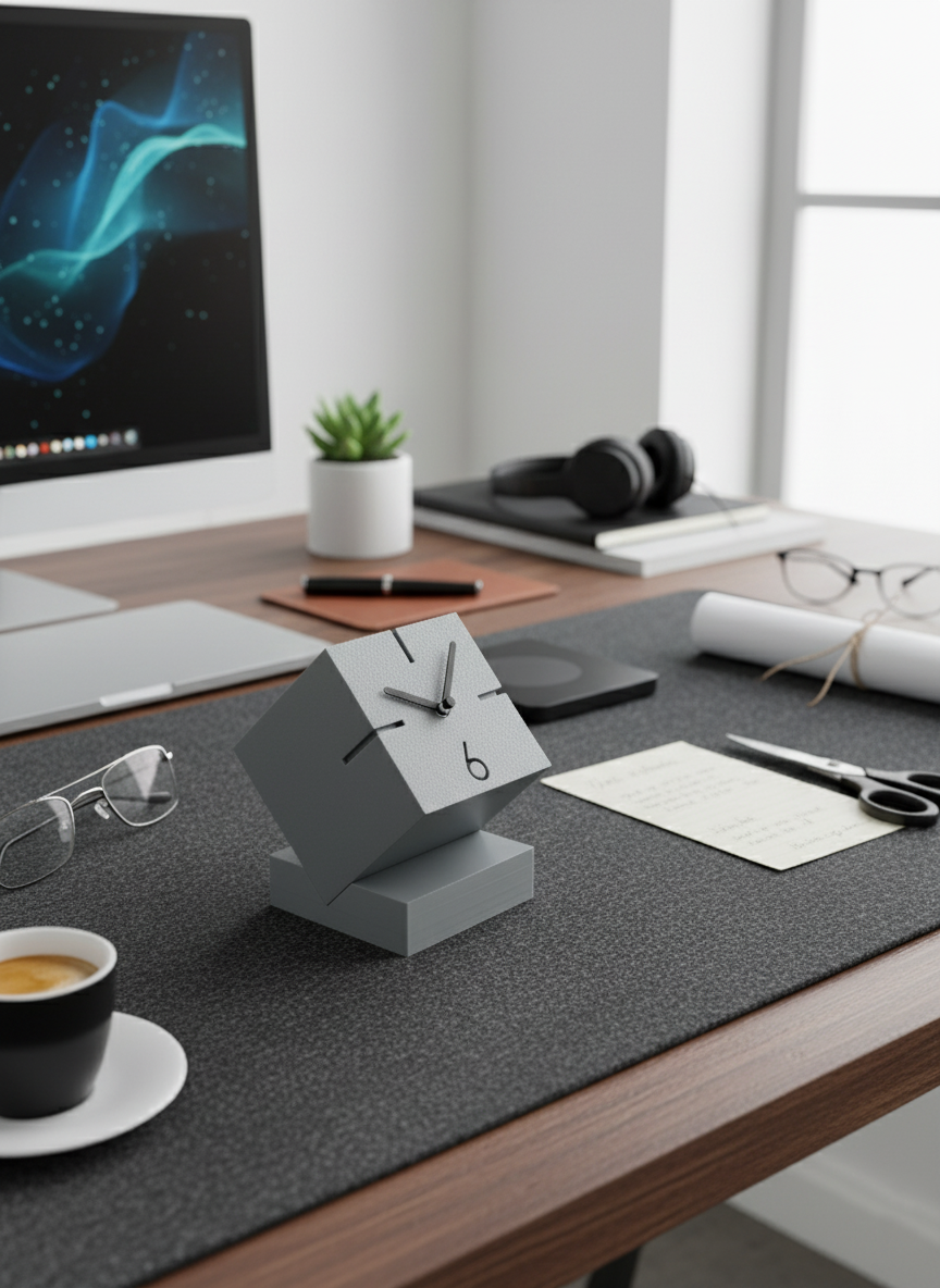 Cube Modern Minimalist Desk Clock